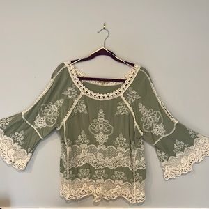 Green Lace Top